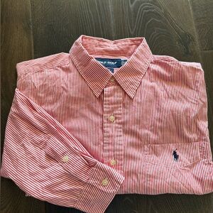 Ralph Lauren Polo Golf Red and White Striped Shirt